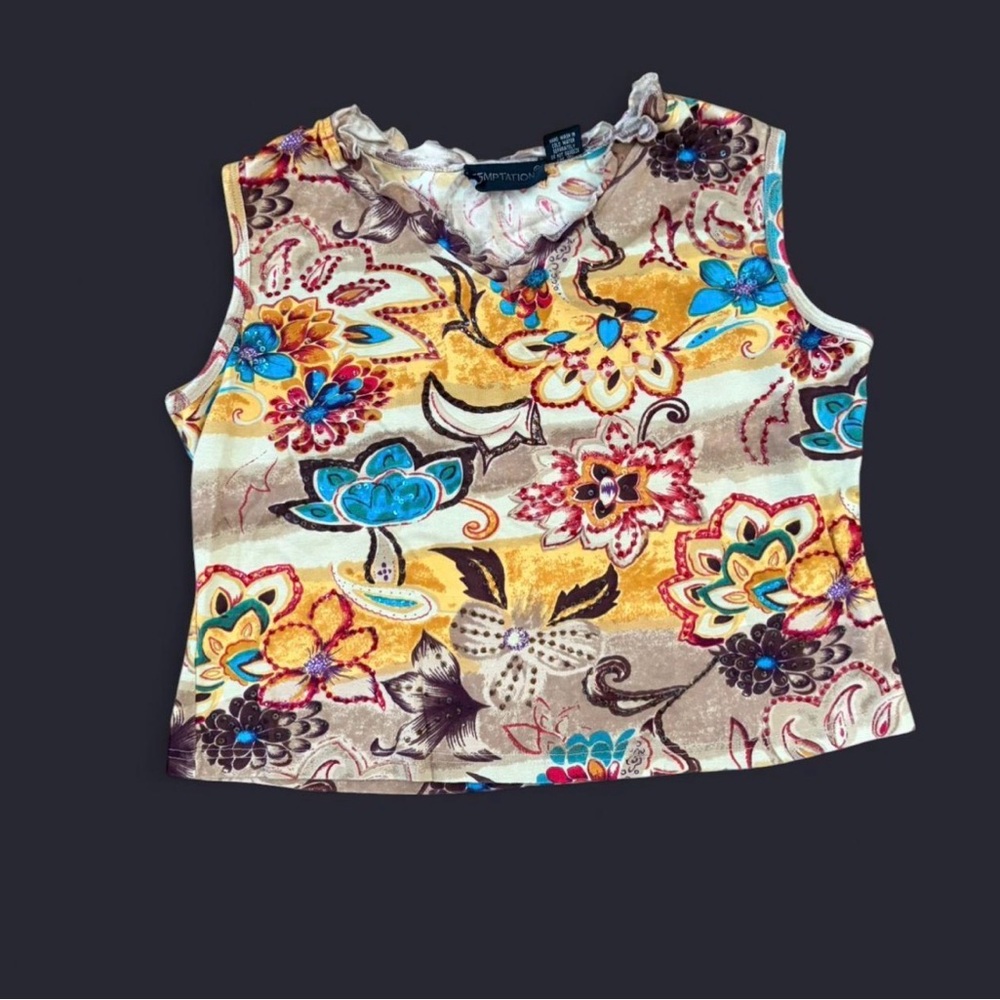 Temptations Multicolor Floral Crop Top